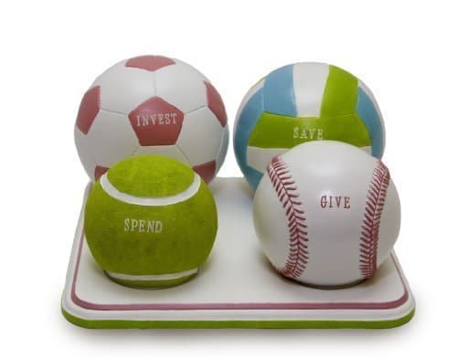 Girls Sport Coin Bank,Teaches Kids to Save, Invest, Give and Spend Money Wisely, Piggy Bank of the Future