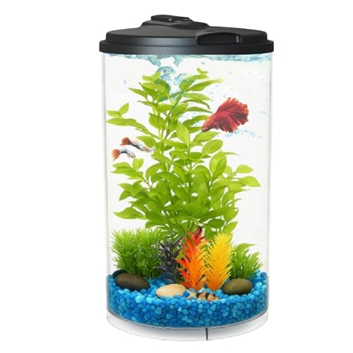 Koller Products 6-Gallon AquaView 360 Aquarium Kit with LED Lighting and Power Filter Clear