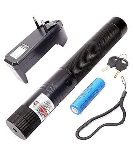 FOZZBEE Laser Pointer 650nm, Working Time Over 8000 Hours Rechargeable Green Laser-303 Pointer Party Pen Disco Light 5 Mile + Battery (650 nm, Green)