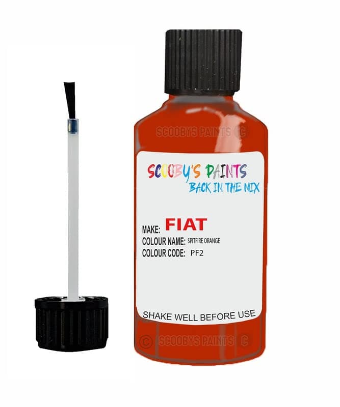 Touch Up Paint For Fiat 500 Spitfire Orange Pf2 2017-2019 30Ml Bottle Brush Scratch Stone Chip Repair Pen