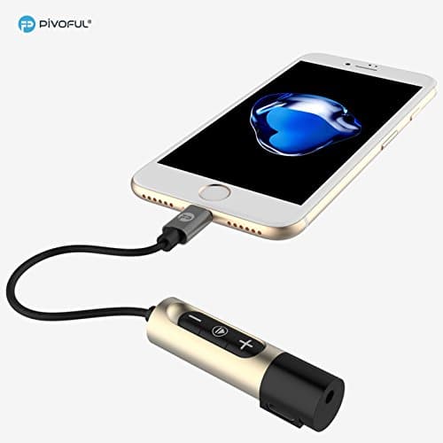 Pivoful 2 in 1 Lightning Adapter Cable, Charger and Audio Adapter 3.5mm Headphone Jack Cable For iPhone 7 7 plus 6 6s (Black)