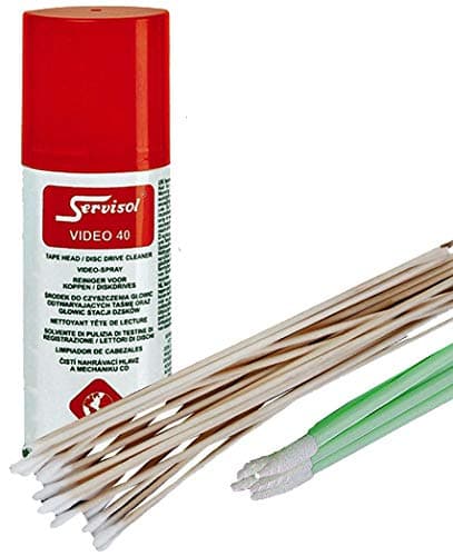 Music Centre Maintenance: Sponge Foam Cleaning Swab Buds, Cotton Tipped Cleaner Buds, Fluid, Servisol Video 40. Cleans: Cassette Tape Recorders, Answer Machines, Video Recorders, Computer Drives