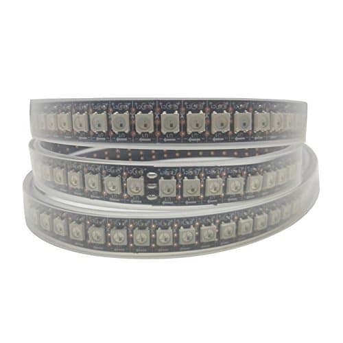 Raysflt 2M Waterproof LED Tape Lights SMD5050 RGB WS2812B 144Leds/m Individually Addressable Ribbon Strip Lighting Dc 5V