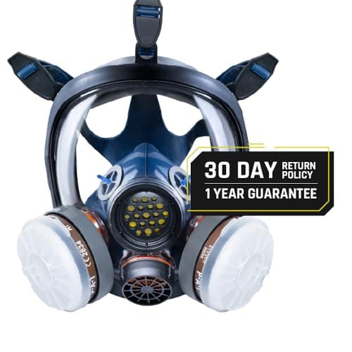 PD-100 Full Face Mask with Organic Vapour and Particles, Double Activated Carbon Filtration, Full Face Eye Mask
