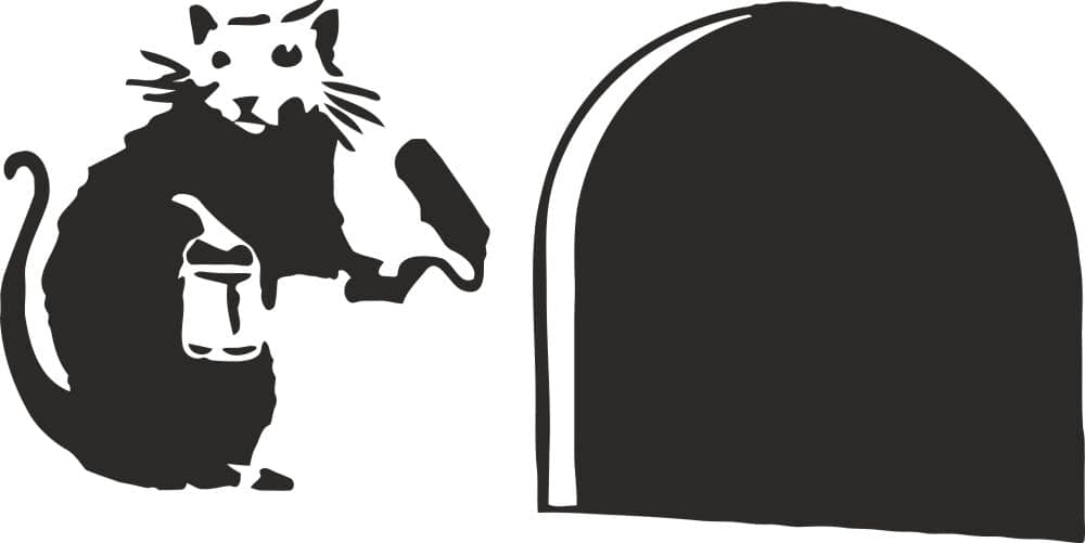 Wall art banksy rat skirting board sticker home decor
