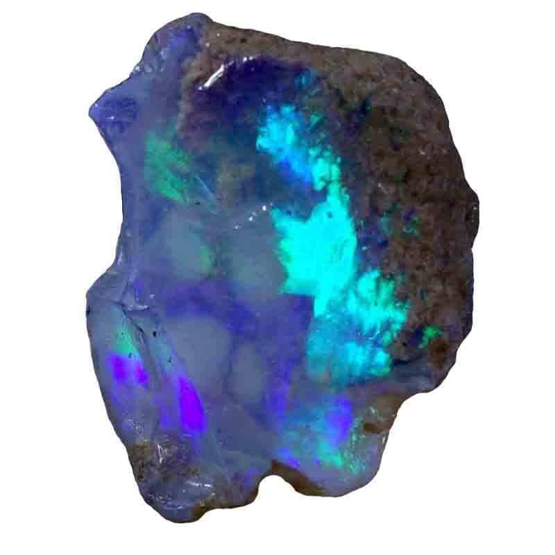 Krishna Hai 22.55 Cts Ultra Fire Black Ethiopian Opal Rough Stone, Natural Opal Rock Crystals Gemstone, Jewelry Making Supplies, Chakra Healing Stone, Birthday Gift, Crafts & DIY, Wire Wrapping Crystals Size-16X25X11 MM