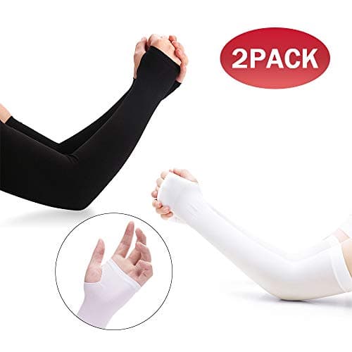 MIERES Arm Sleeves, Ice Silk UV Protection, Cooling Or Warmer Arm Sleeves, Sun Protection Arm Sleeves for Women Or Men, Cycling Basketball Outdoor Sporting