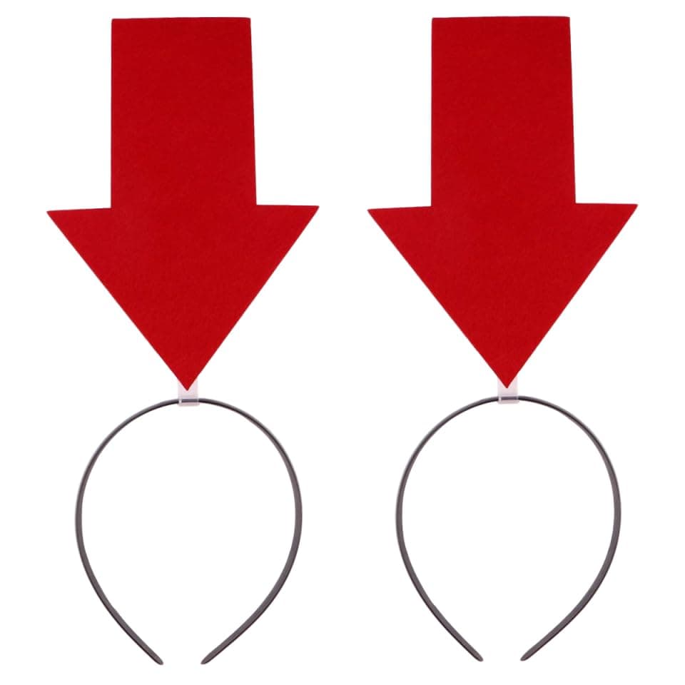 Beaupretty 2pcs Arrow Headband Arrow Down Hair Band Funny Head Bopper Creative Headpiece Headdress Halloween Hair Accessories