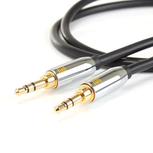 DATASTREAM AUX Cable 3.5mm Audio Line in/Out for Car Auto Stereo Sound 6 ft Long, 24k Gold Plated Connections, and Durable Cord Construction