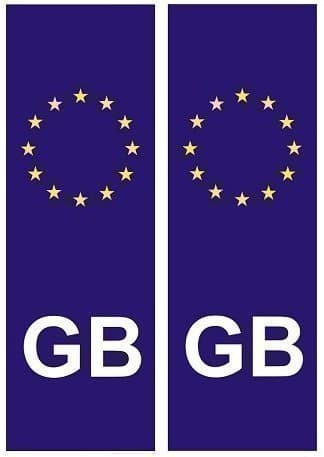 2 x EU/GB Touring Car Stickers. European/Great Britain Legal Vinyl Number Plate Stickers.