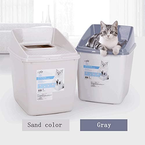 GTRAS Fully Enclosed Cat Litter Box, Top Entry Sand Control Take It Out,Service for Small Kitty & Big Cat, Includes Scoop,Gray