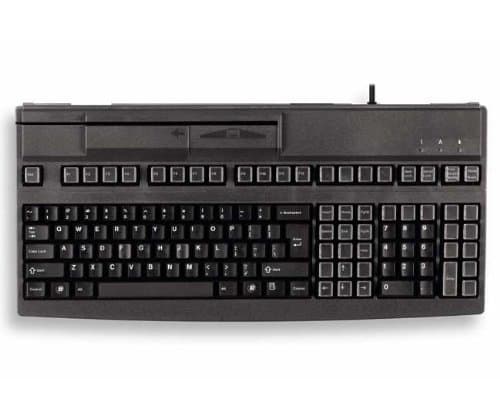 Cherry Electronics G80-8200LUVEU-2 Series 8200 Full Size Msr Keyboard with Extra Programmable Keys, USB Interface, MX Keyswitches, 18.50" W x 8.66" D x 2.52" H, black