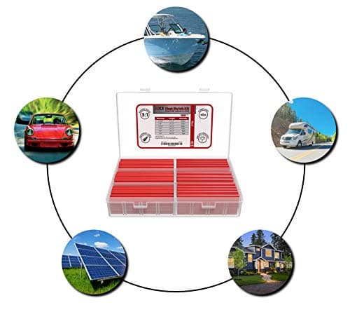 130 PC. Dual Wall Adhesive Marine Heat Shrink Kit - 3:1 Shrink Ratio - Red