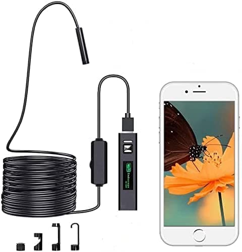 Duang Endoscope Inspection Camera,Wireless Inspection Camera WiFi Endoscope,1200P USB Borescope Waterproof IP68 with 5M(16.4FT) Semi-rigid Cable,Compatible with IOS, Android, Windows,Mac