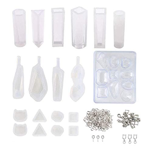 129pcs Jewelry Resin Casting Molds Silicone Trays Set for Earrings Gems Pendant Keychain Craft DIY Making