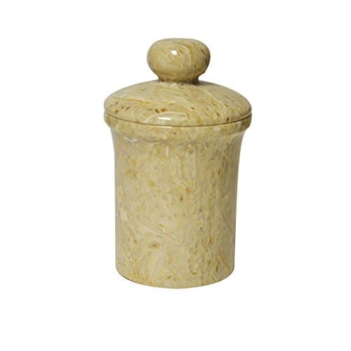 Polished Marble Jar, Golden Wheat Shower and Bathroom Accessory