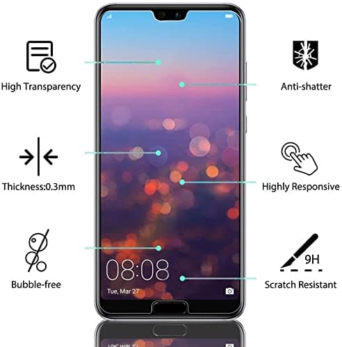 KP TECHNOLOGY Huawei P20 Pro Tempered Glass Screen Protector Easy Bubble-Free Installation Ultra Clear Shatterproof with 9H Hardness Anti Fingerprint Oleo-phobic Coating for Huawei P20 Pro