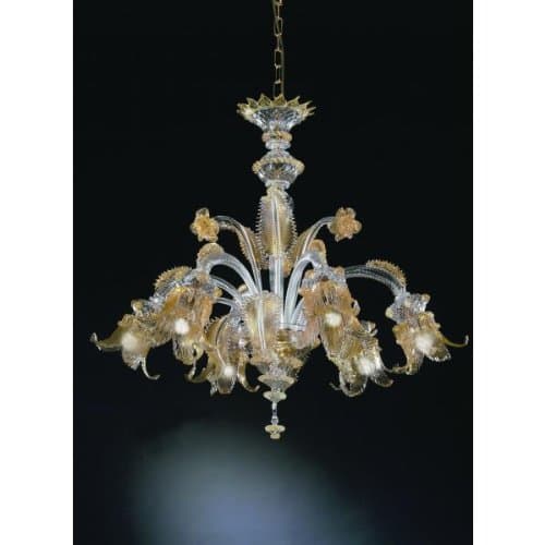 Cheope Murano Glass Chandelier Hand Made Classic Gold
