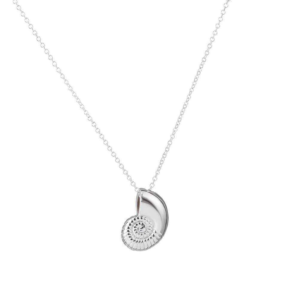 Meiligo® Fashion Woman Conch,Snail,Shell Charm Pendant Necklace (Silver)