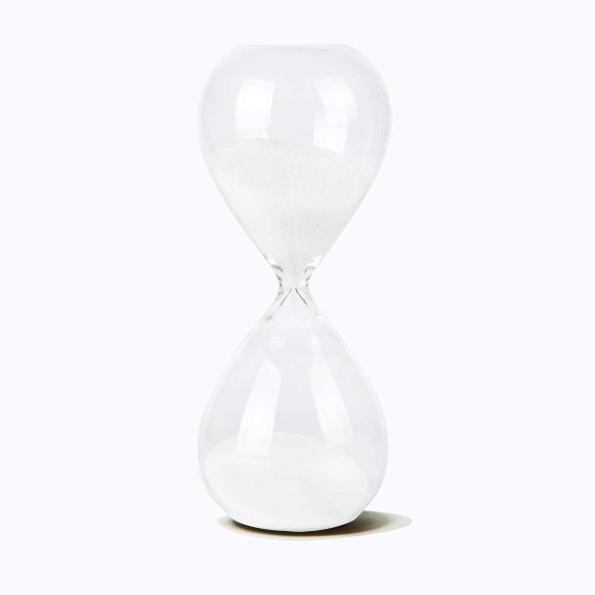Graces Dawn Transparent Glass Hourglass Sand Timer 60 Minutes with (White)