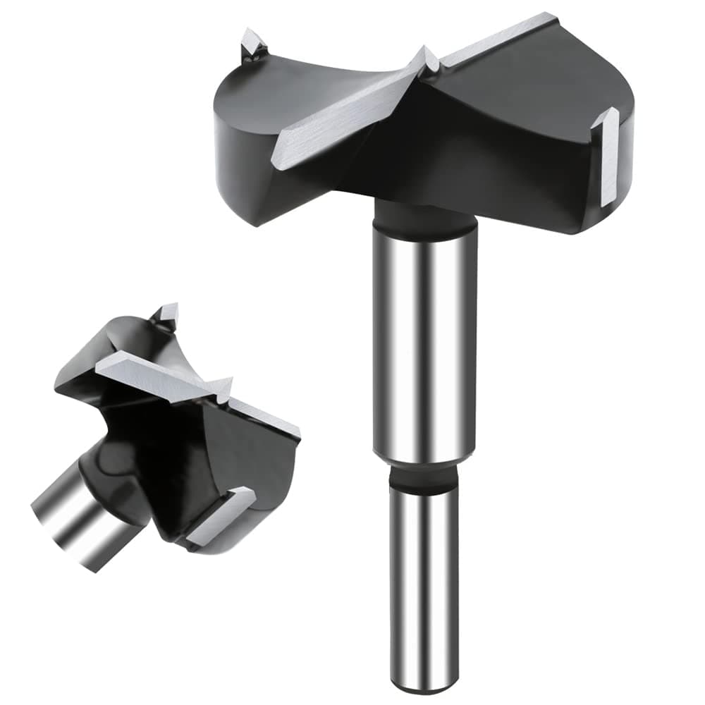 NICAVKIT 2-3/8 Inch Carbide Forstner Drill Bit, Carbide Tipped Forstner Bit for Hard Wood, Wood Drilling Bit Woodworking Hinge Cutter Tool Kits for Wood Plywood Plastic