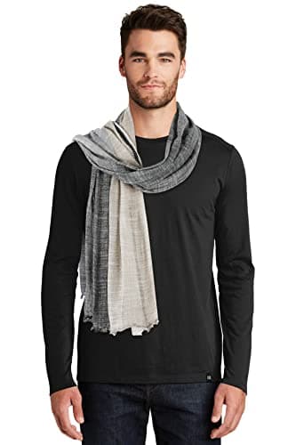 GERINLY Color Block Spring Scarf for Men Long Neck Wraps Shawl Urbanstyle Scarf Gift for Men, Blackgraybeige, M
