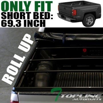 Topline Autopart Roll-Up Soft Tonneau Cover 07-14 Silverado/Sierra 5.8 Ft 68 New Body Short Bed by Topline_autopart