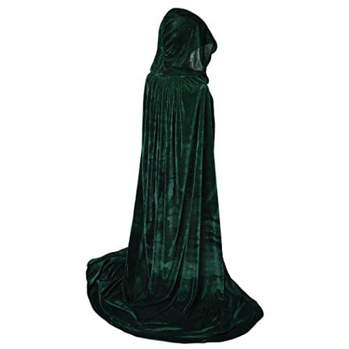 BIGXIAN Full Length Hooded Velvet Cloak Halloween Christmas Fancy Cape Costumes 59"