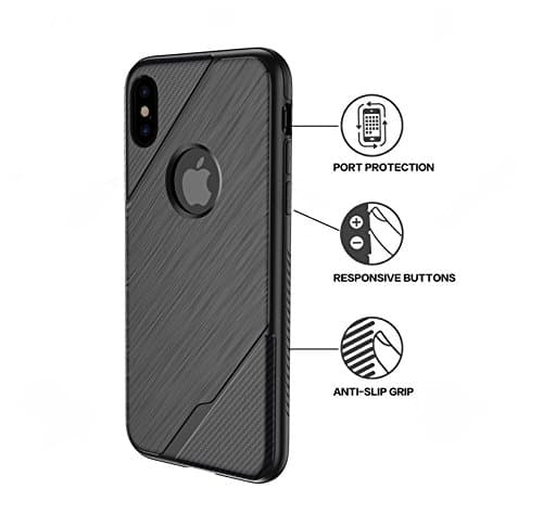 Apple Iphone X Soft Flexible Carbon Fiber Pattern Case Strong Grip By TSM