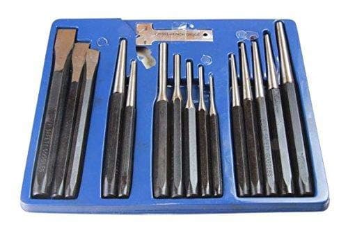 US PRO 16 Pc Comprehensive Punch and Chisel Set with Tray B2071