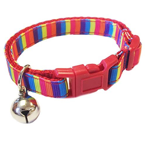 Spoilt Rotten PetsRainbow Pride Striped UK Made Cat Collar Safety Buckle & Bell