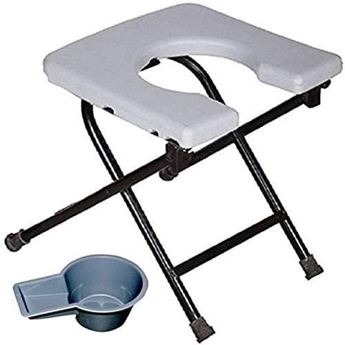ASR Surgical® Foldable Commode Stool With Pot (Black)