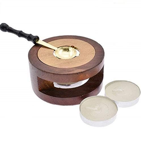EatingBitingWooden Wax Warmer Melting Spoon Kit Wax Sticks Melting Furnace Tool Stove Pot Wooden Wax Seal Stamp Letter Book Paper Sturdy, Durable and Easy to Clean 0.9“ Spoon