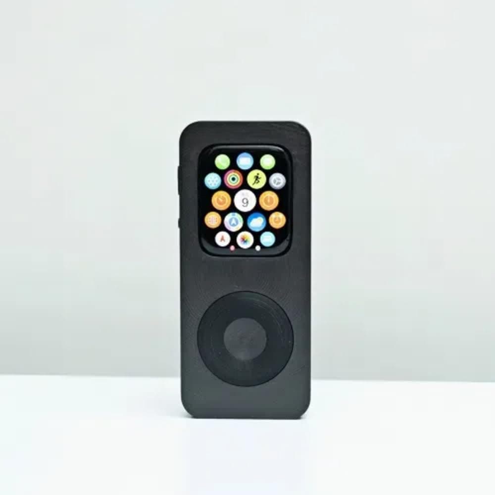 3D Printed Protective Case for Apple Watch,for Retro iPod Style Expandable Pod Compatible with iWatch Series SE/5/6/7/8/9/10,Unique 3D Print Design (Black, 41MM)