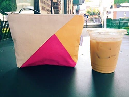 Canvas Makeup Bag, Zipper Pouch, Pink Makeup Case, Cosmetic Case, Toiletry Bag