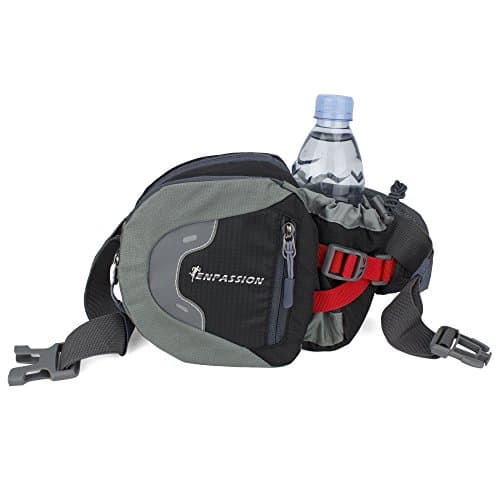 Enpassion Multifunctional Water Resistant Waist Pack with Water Bottle Holder (The Bottle Is Not Included) for Running Hiking Cycling Camping Travel