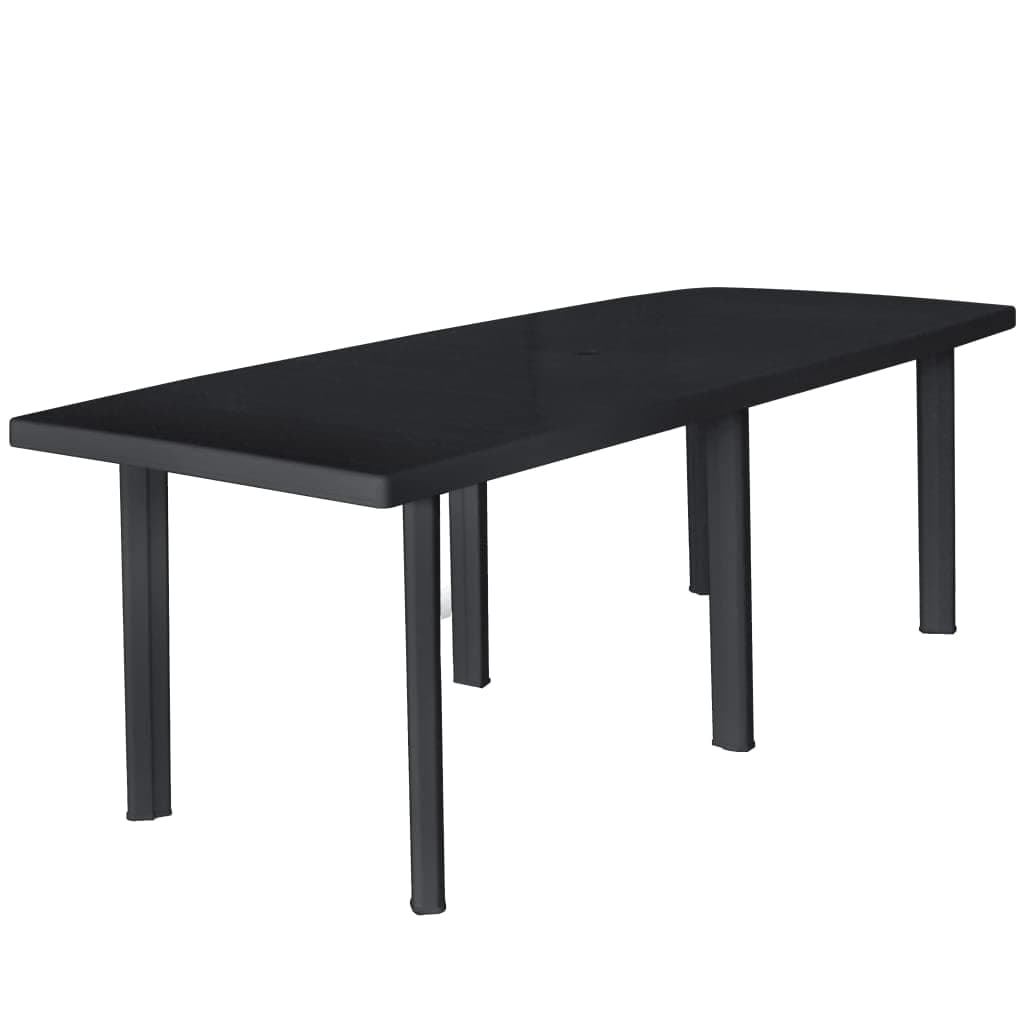 IPAE-Progarden Trio 6 Leg Extensible Table, Plastic, Anthracite, 216 x 90 x 72 cm