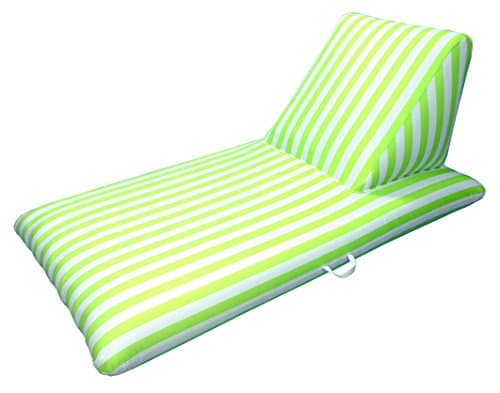 Drift and Escape NT6009-LM Luxury Fabric Swimming Pool Float Chaise Lounge Pool Chaise Lounge, Lime Green