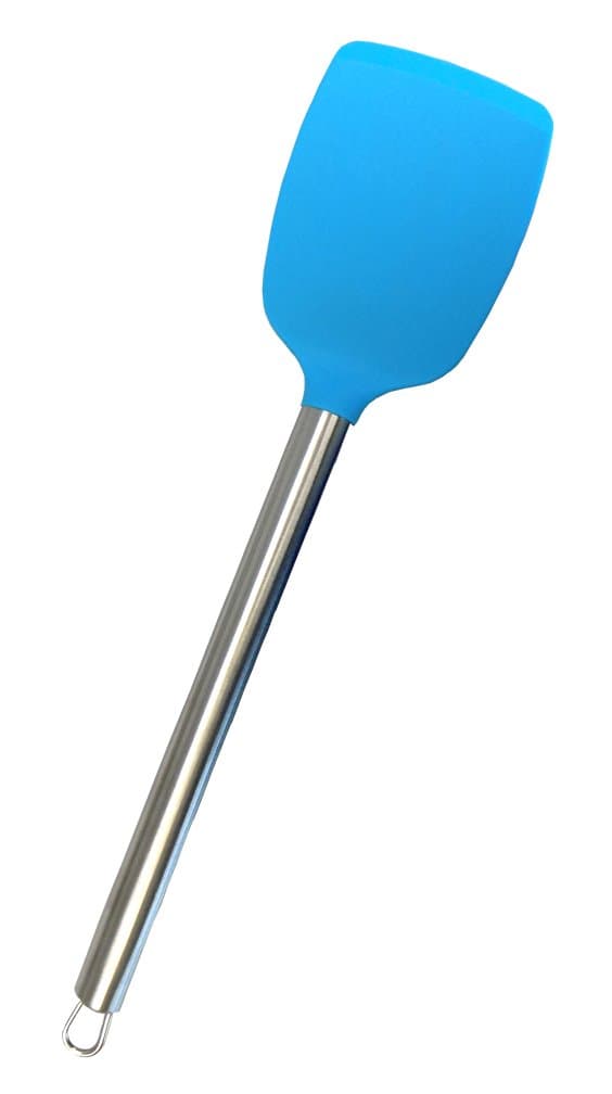 Kitchen Utensils Large Silicone Serving Mixing TURNER SPATULA with Heat Resistant Silicone and Stainless Steel Handle. BLUE