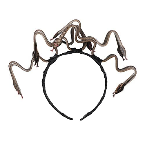 JIAHG Medusa-Kopfschmuck mit Schlangen Medusa Stirnband Damen Fancy Griechische Schlange Kopfschmuck Damen-Kostüm-Zubehör Schlangenkönigin Karneval Halloween Party Kostüm
