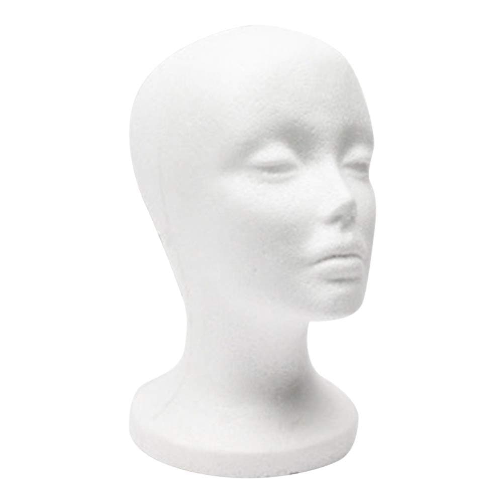 1pc Polystyrene , Polystyrene White Female Display Mannequin for Wig Shop Salon Store