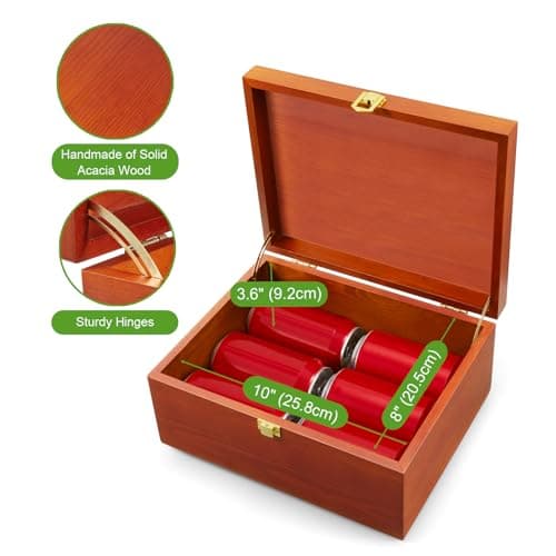 DRASTAR Large Wooden Keepsake Memory Box, Decorative Storage Box with Hinged Lid, Jewelry Gift Box with Lids, Brown