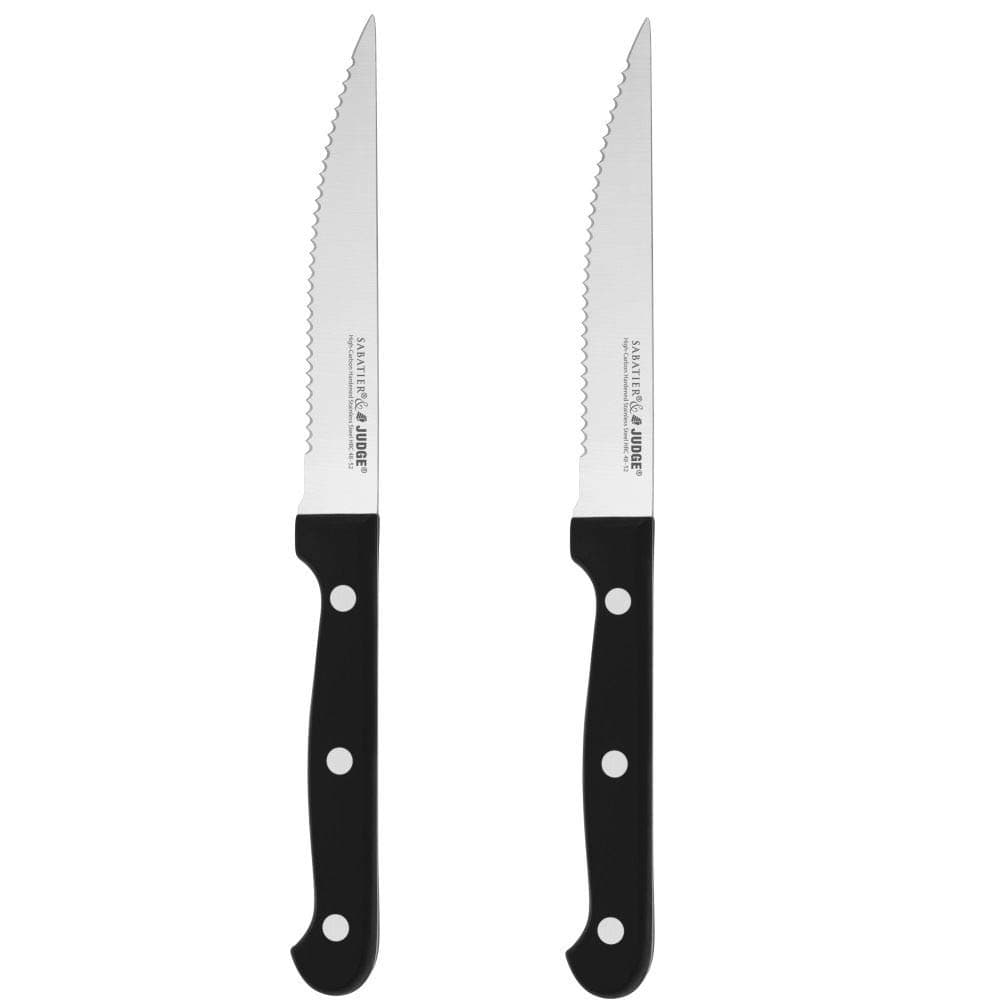 Judge Sabatier Traditional Stainless Steel Blade Steak Pizza Knife Set of 2
