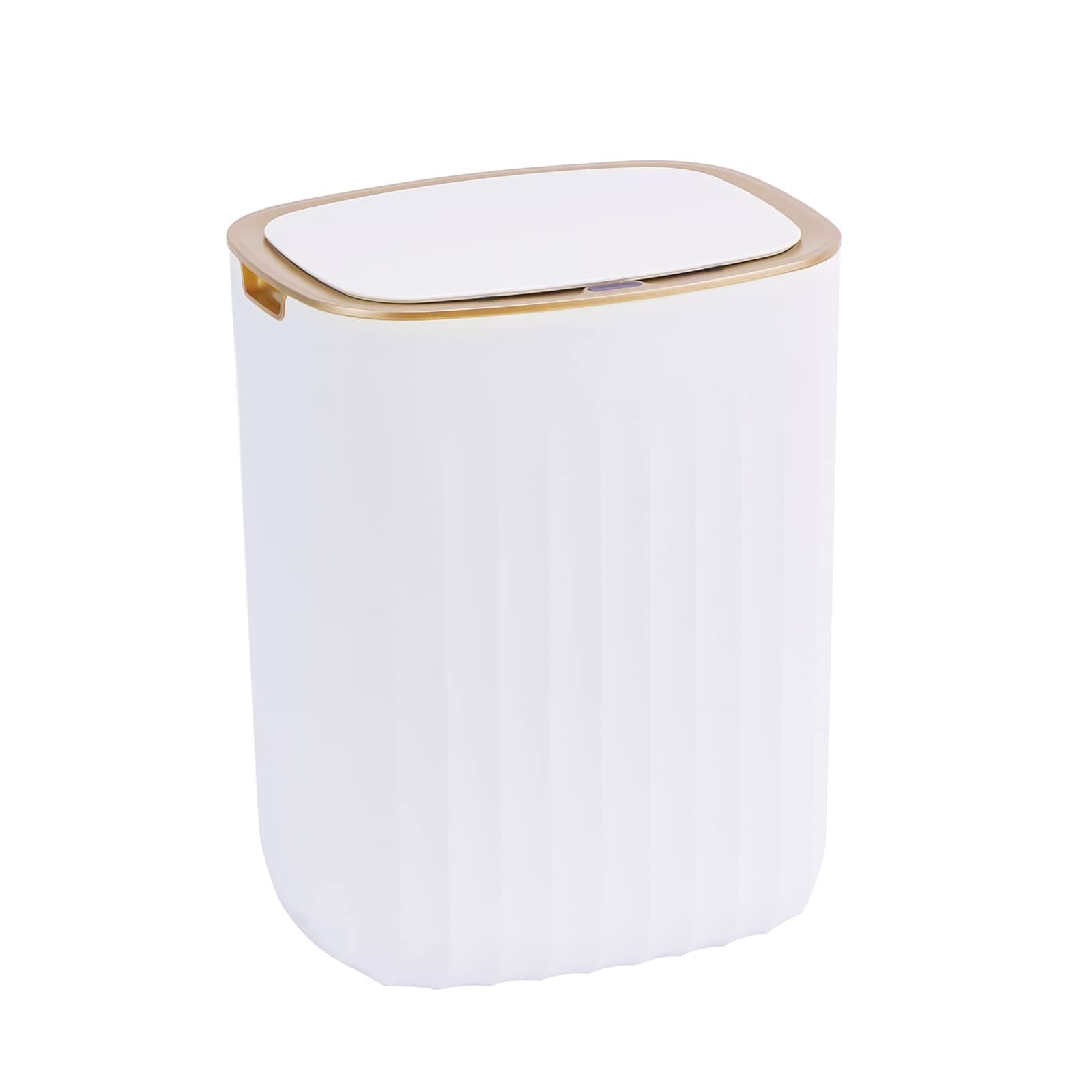 ELPHECO 3.5 Gallon Waterproof Motion Sensor Bedroom Trash Can with Lid Bathroom Decor, Bathroom Accessories Automatic Garbage Bin for Living Room Office, Golden
