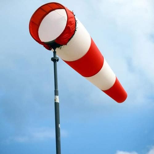 RICH BELLS 6 Feet PU Double fabric Water Proof Wind Sock Indicator/Wind direction Flag for Industries and Airports(Red and White)- with 1 Reflective Tape for visibility in night - 1 Piece