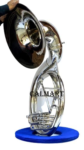 Bb Flat Silver Sousaphone Tuba With Free Case+Mouthpiece Bb Big Bell 24" Nickel | Collectible Gift, Perfect for Christmas & Holiday Gifting