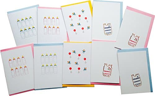 New Baby Greeting Cards (Multipack, pack of 10) from GayaCards, for Congratulations, Invitations and Baby Shower, Get these Beautiful Cards Now!