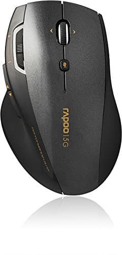 Rapoo 7800P Wireless Laser Mouse with 5GHz Wireless Connection, 1600 DPI HD Sensor, Elegant Design, Black