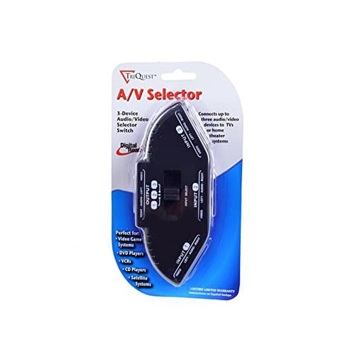 Triquest3-In-1 Composite Audio/Video Selector Switch Box, Black (5450)