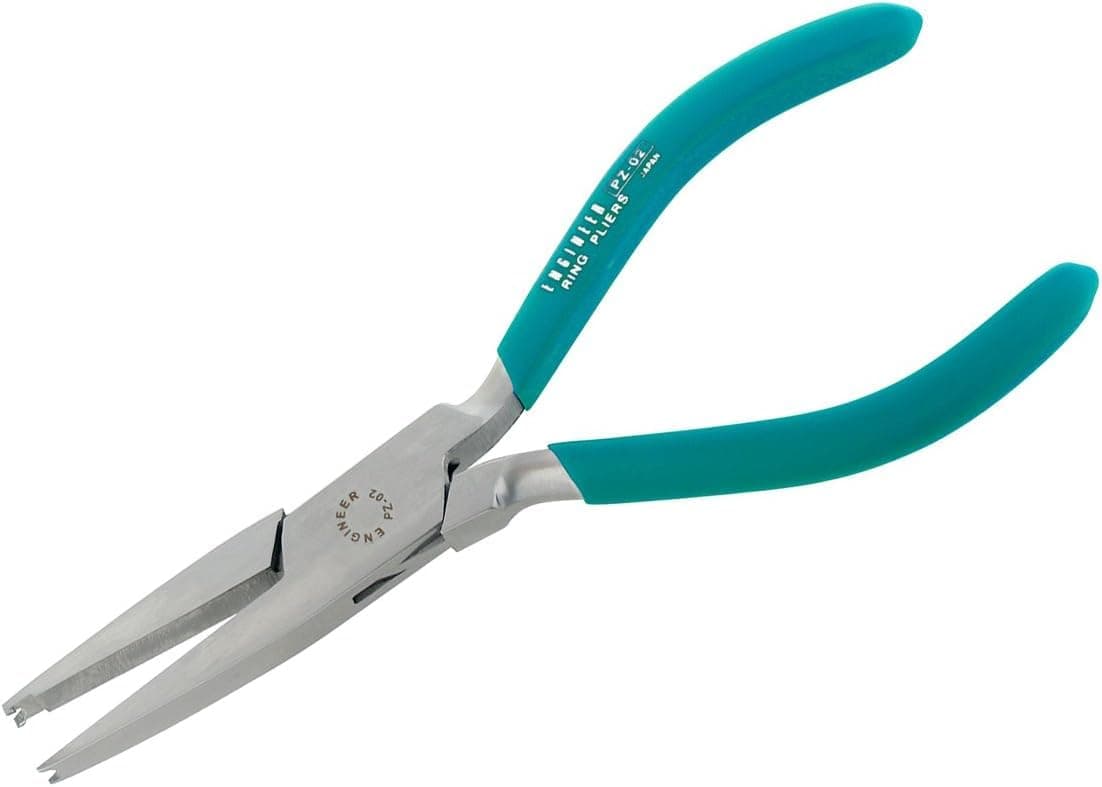 ENGINEER PZ-02 E-Ring Pliers with Magnetized Tips 164mm (6.5") Made in Japan